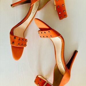 Orange Studded Heels
